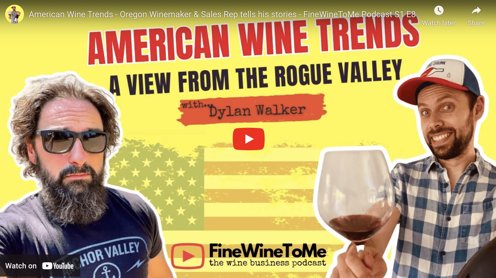 podcast about wine: Fine Wine To Me & RoxyAnn's Dylan Walker interview